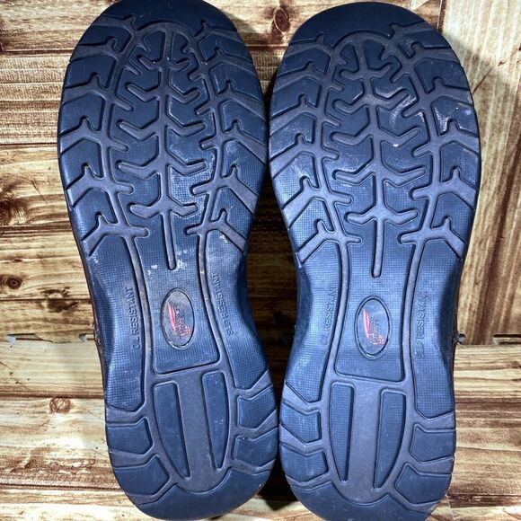 MEN'S RED WING STEEL TOE SAFETY SHOES LACE UP DARK BROWN STOCK #6704 SZ 9,5 - Picture 4 of 7